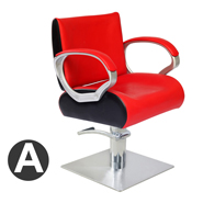 红色 欧式 皮革 平底 方盘 A款 Bb_097 剪发椅－芭本－