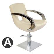 米色 欧式 钢革 平底 方盘 A款 Bb_002 剪发椅－芭本－