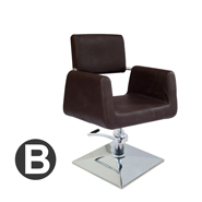 棕色 吧椅 皮革 立体底 方盘 B款 Bb_018 剪发椅－芭本－