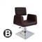 棕色 吧椅 皮革 立体底 方盘 B款 Bb_018 剪发椅－芭本－•可升降，可旋转，多种皮料可选，底盘可更换圆盘