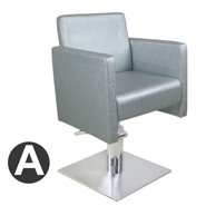 银灰色 欧式 皮革 平底 方盘 A款 Bb_131 剪发椅－芭本－