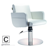 现代系列 银白  圆盘 单臂踏杆 C款 011102 剪发椅 －GESINO－